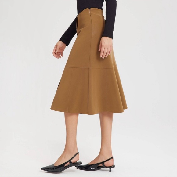 Women's Fit & Flare Midi A-Line Skirt - A New Day™ Brown  size 4 MSRP $39 - Picture 4 of 8